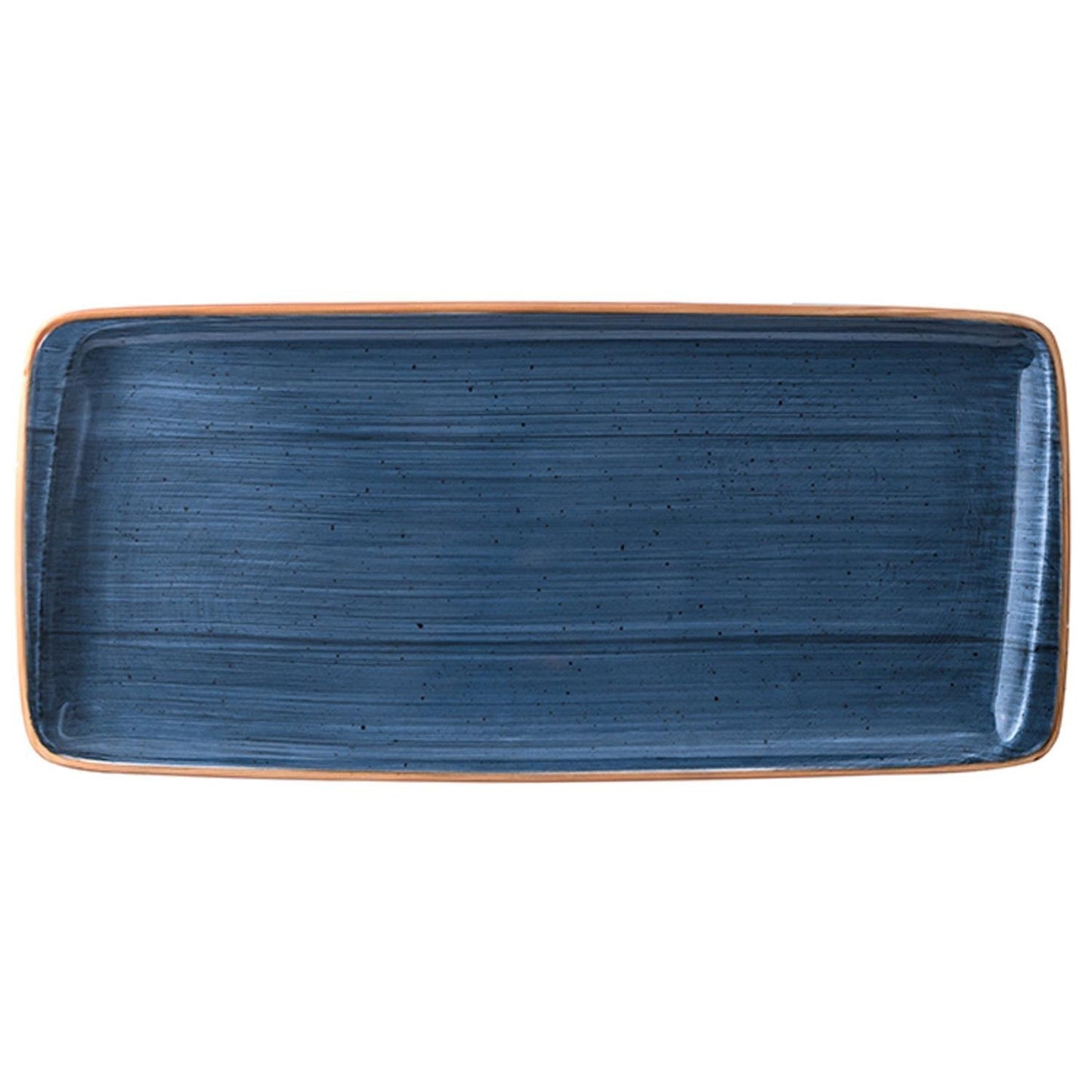 Dusk 13.5" x 6" x h:0.75" Rectangular Blue Vitrified Platter