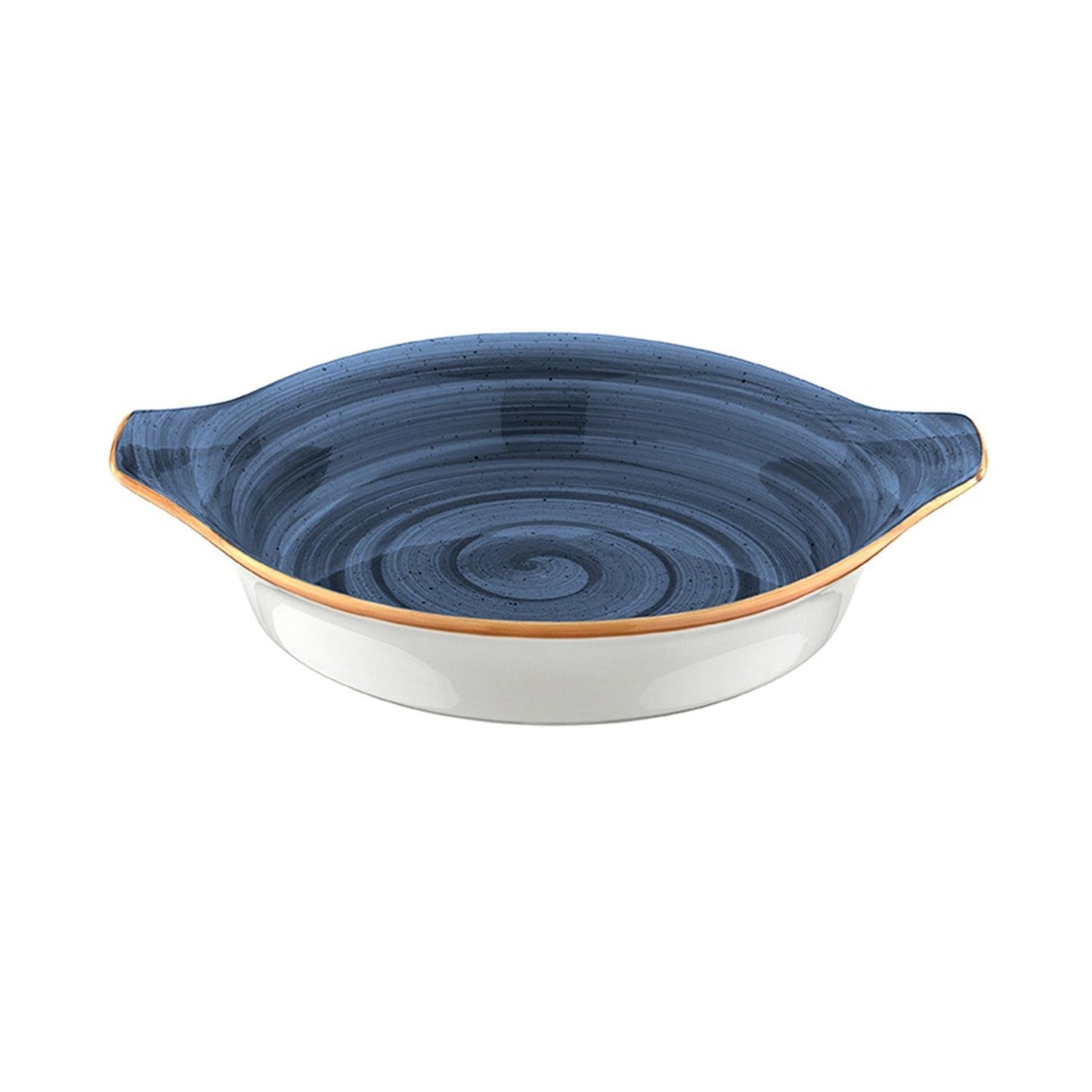 Turgla Vitrified Dusk dia.9.75" h:1.75" 25 oz. Round Blue Vitrified Oven Dish - Case Pack: 12