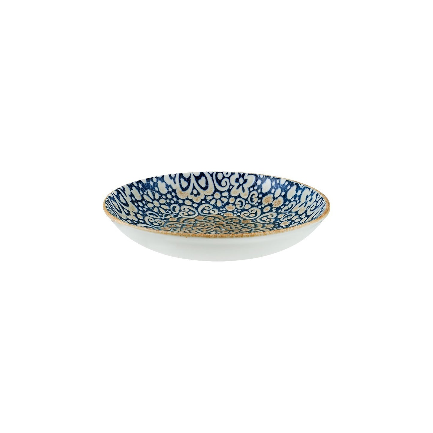 Turgla Vitrified Alhambra dia.11" h:2.5" 57 oz. Round Decorated Vitrified Bowl - Case Pack: 6