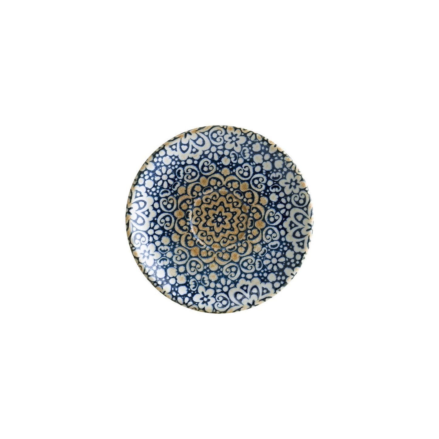 Turgla Vitrified Alhambra dia.4.75" Round Decorated Vitrified Saucer - Case Pack: 6