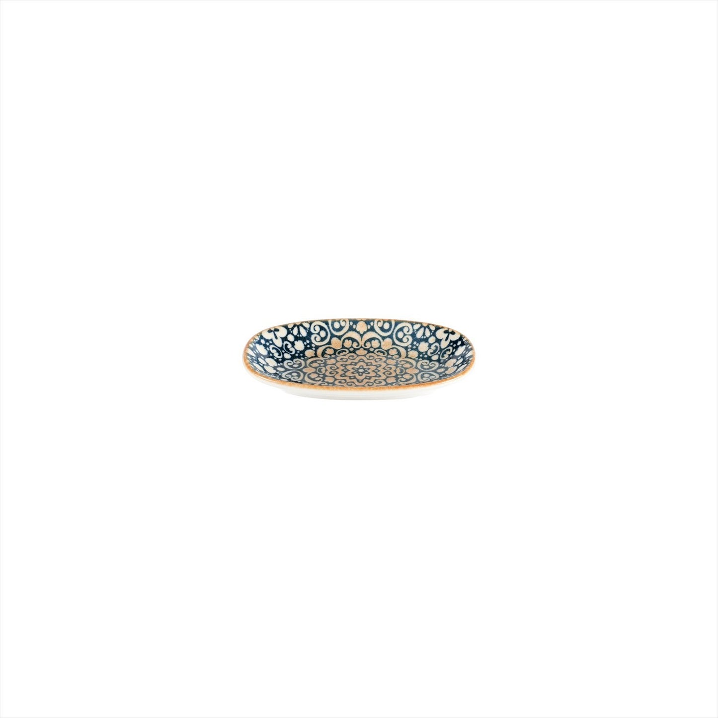 Turgla Vitrified Alhambra 6" x 3.5" x h:0.75" Oval Decorated Vitrified Platter - Case Pack: 12