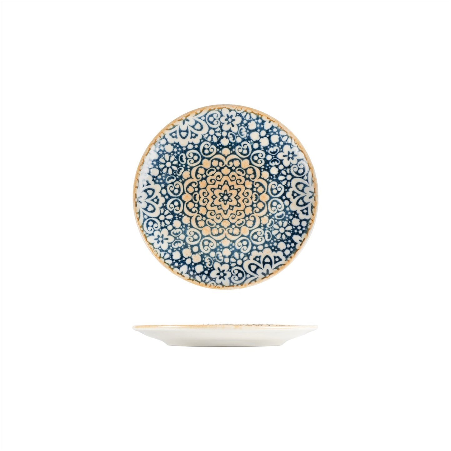 Turgla Vitrified Alhambra dia.7.5" Round Decorated Vitrified Plate - Case Pack: 12