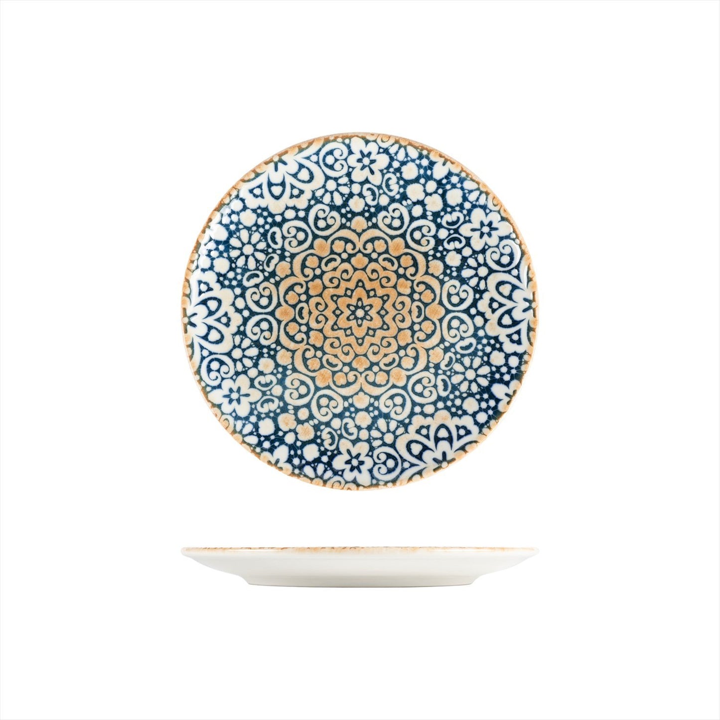 Turgla Vitrified Alhambra dia.9" Round Decorated Vitrified Plate - Case Pack: 12