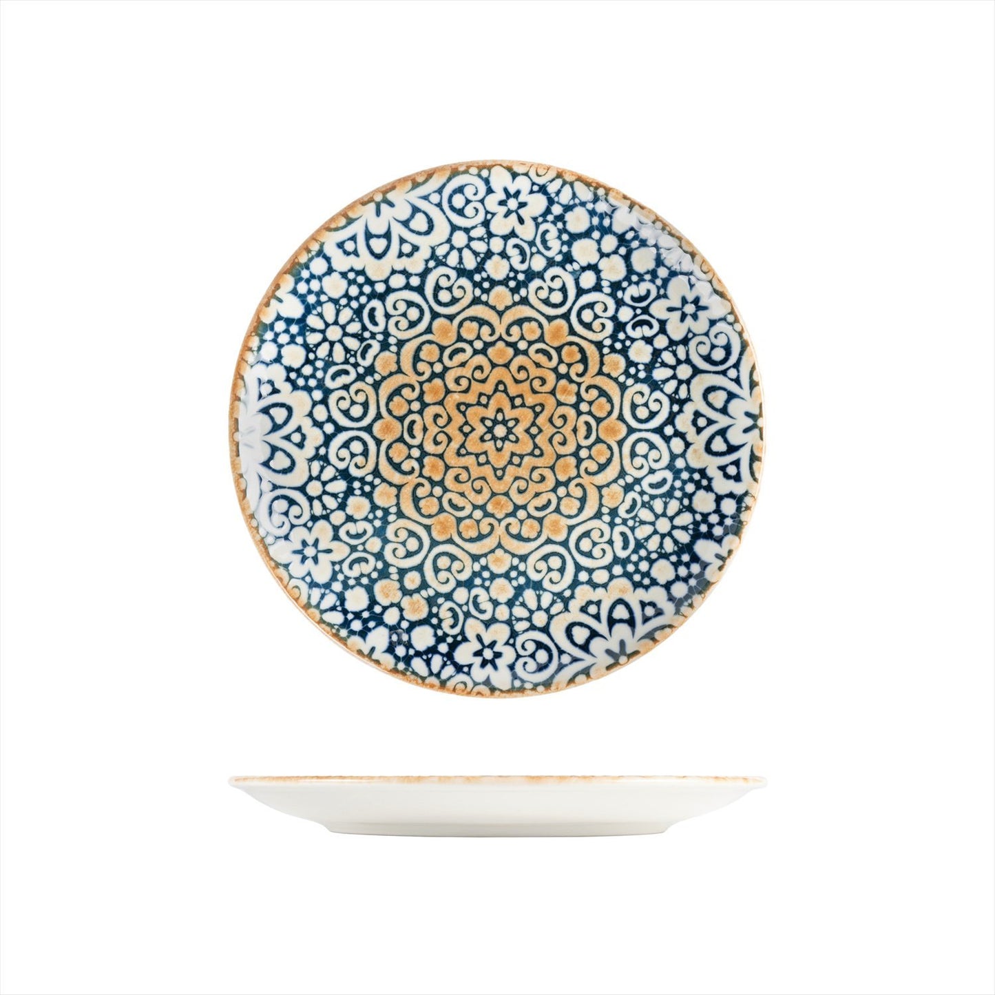 Turgla Vitrified Alhambra dia.10" Round Decorated Vitrified Plate - Case Pack: 12