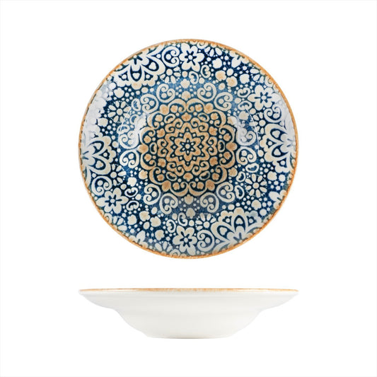 Turgla Vitrified Alhambra dia.10.75" h:2.25" 16 oz. Round Decorated Vitrified Bowl - Case Pack: 6