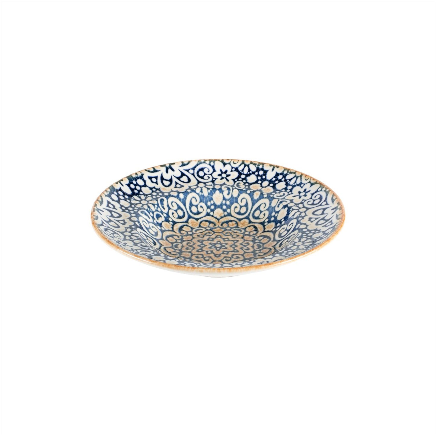 Turgla Vitrified Alhambra dia.10.75" h:2.25" 16 oz. Round Decorated Vitrified Bowl - Case Pack: 6