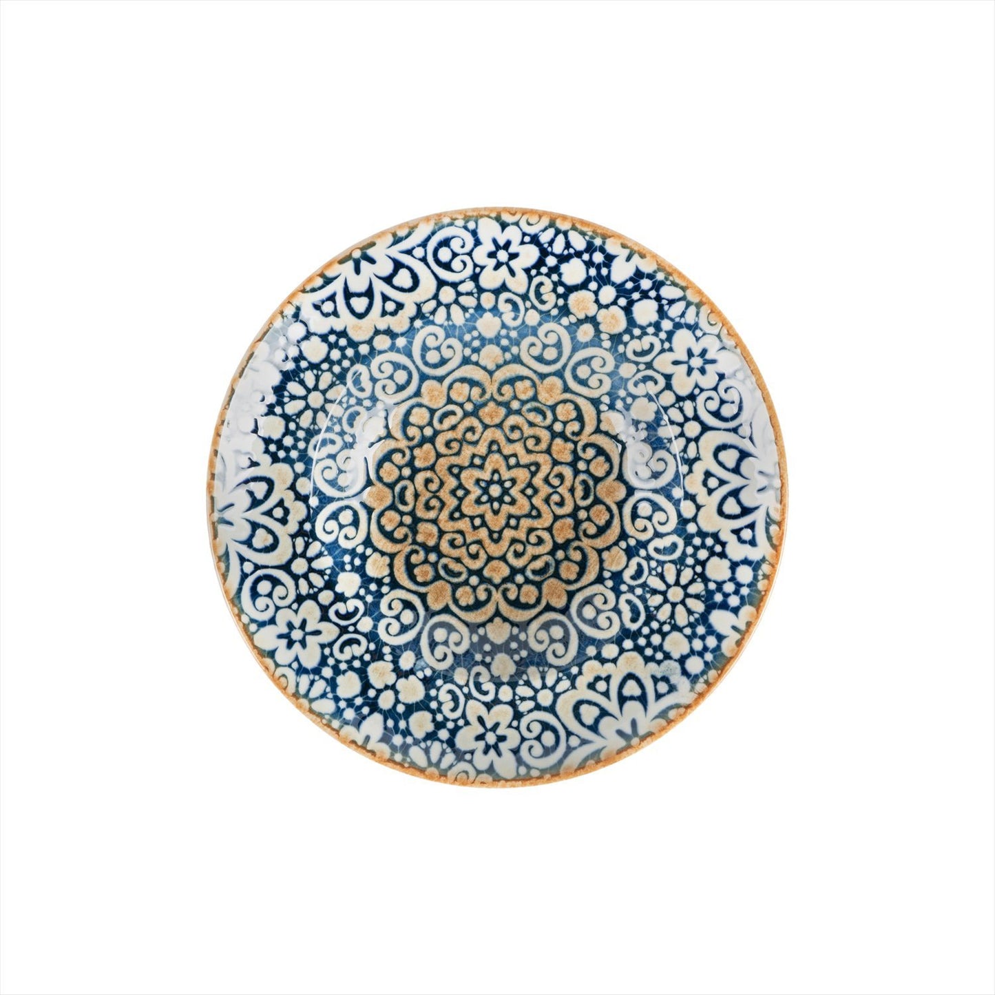 Turgla Vitrified Alhambra dia.10.75" h:2.25" 16 oz. Round Decorated Vitrified Bowl - Case Pack: 6