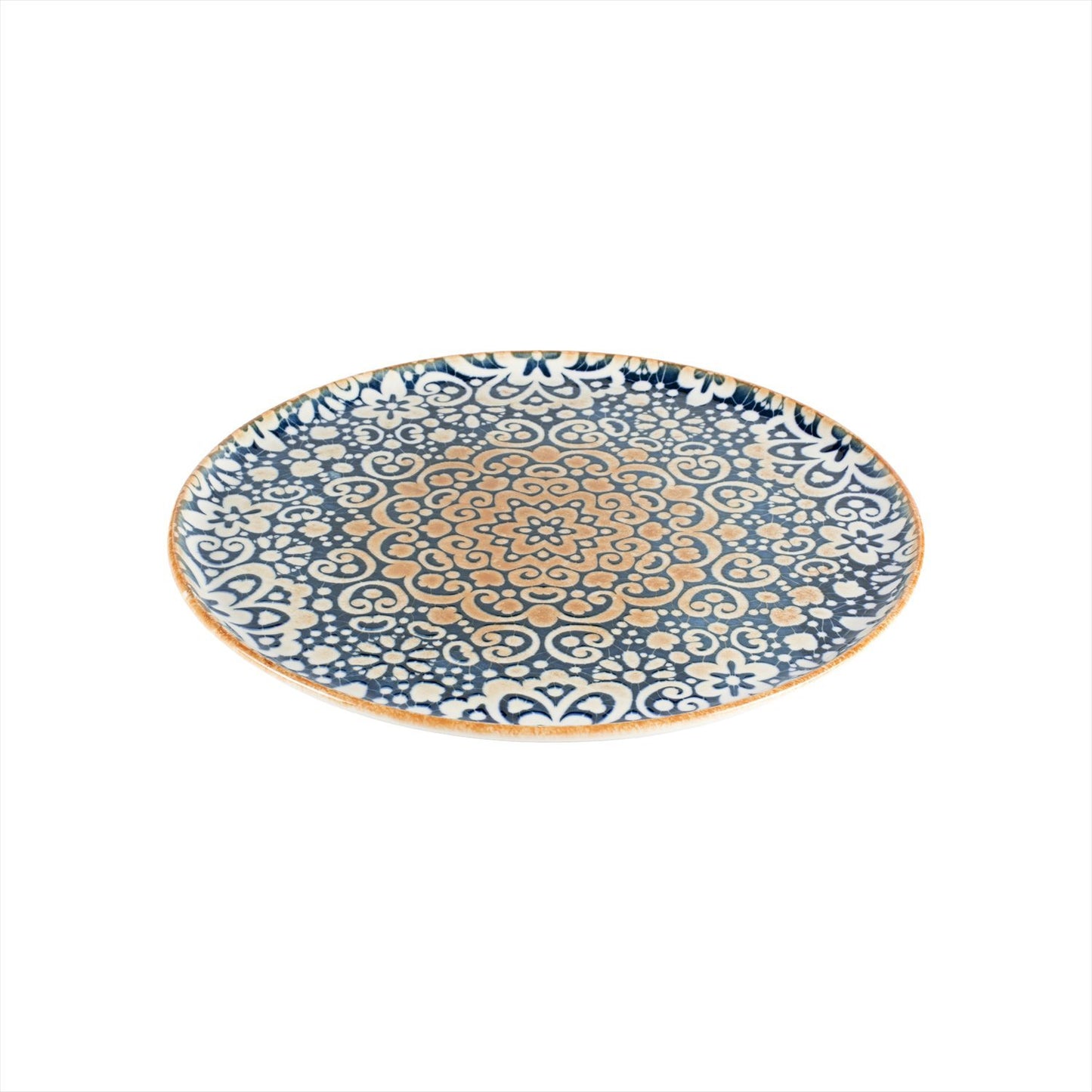 Turgla Vitrified Alhambra dia.12.75" Round Decorated Vitrified Plate - Case Pack: 6