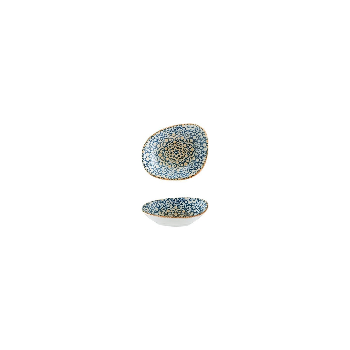 Alhambra 4" x 3" x h:0.75" 1 oz. Organic Decorated Vitrified Bowl