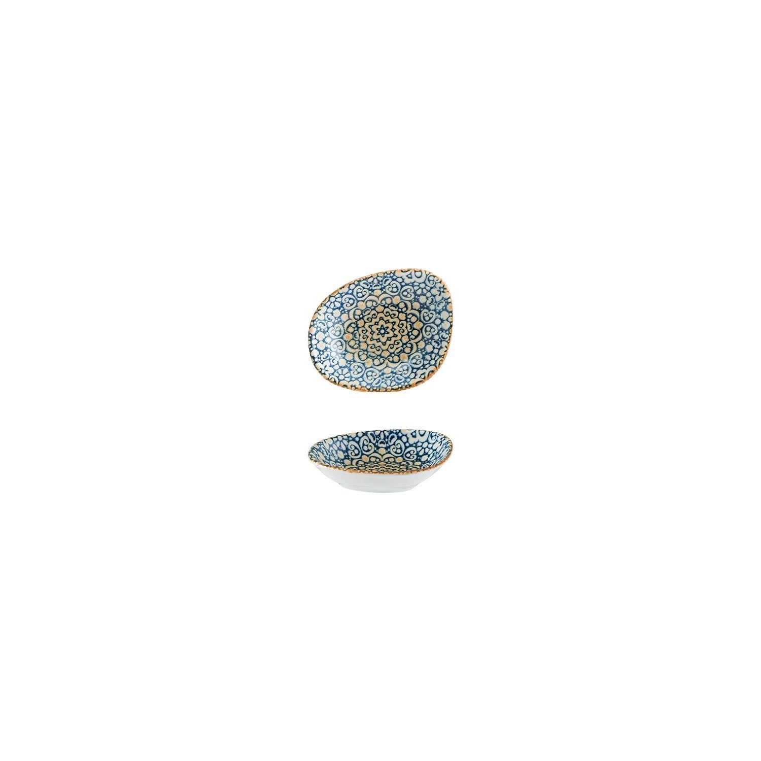 Alhambra 4" x 3" x h:0.75" 1 oz. Organic Decorated Vitrified Bowl