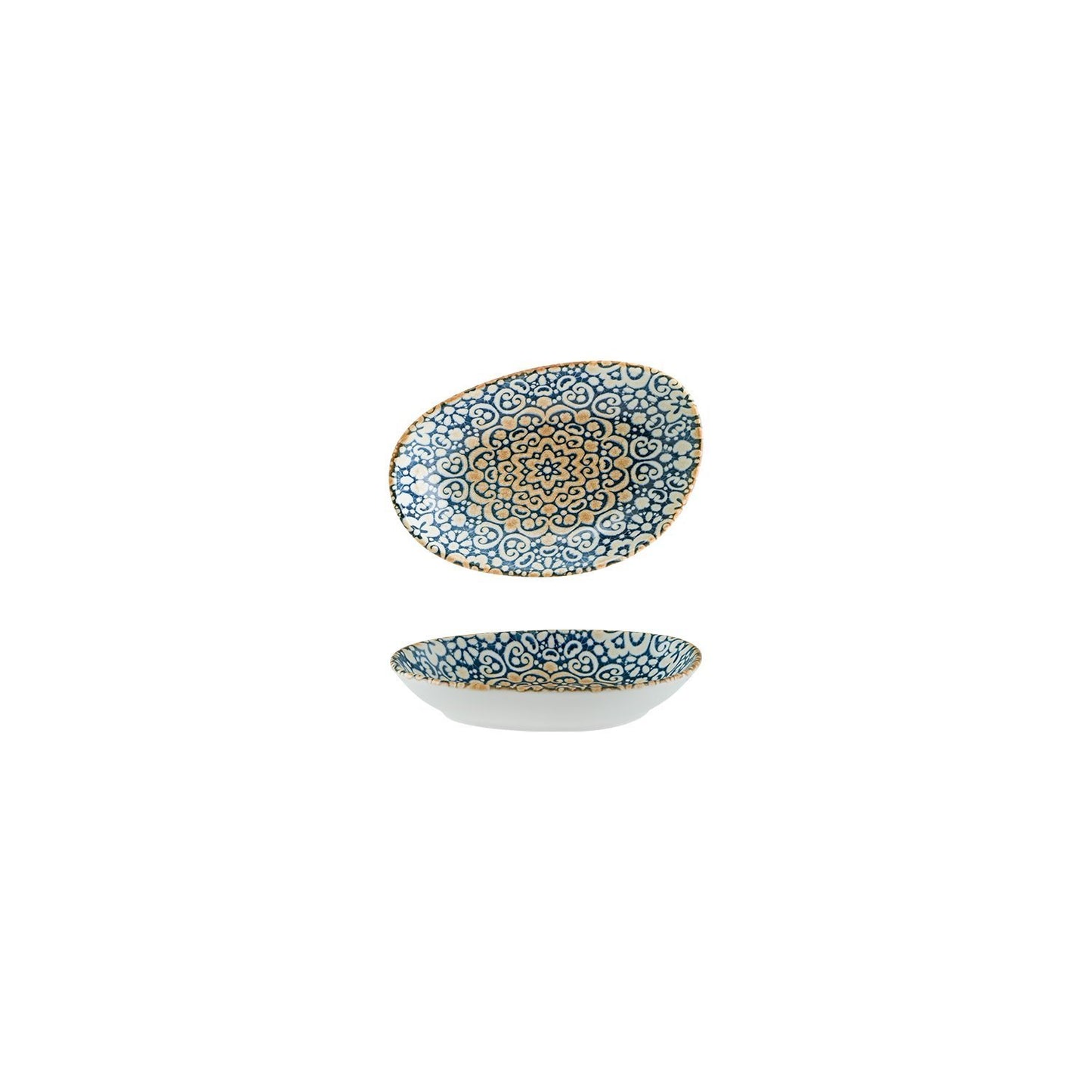 Alhambra 6" x 4" x h:1" Organic Decorated Vitrified Platter