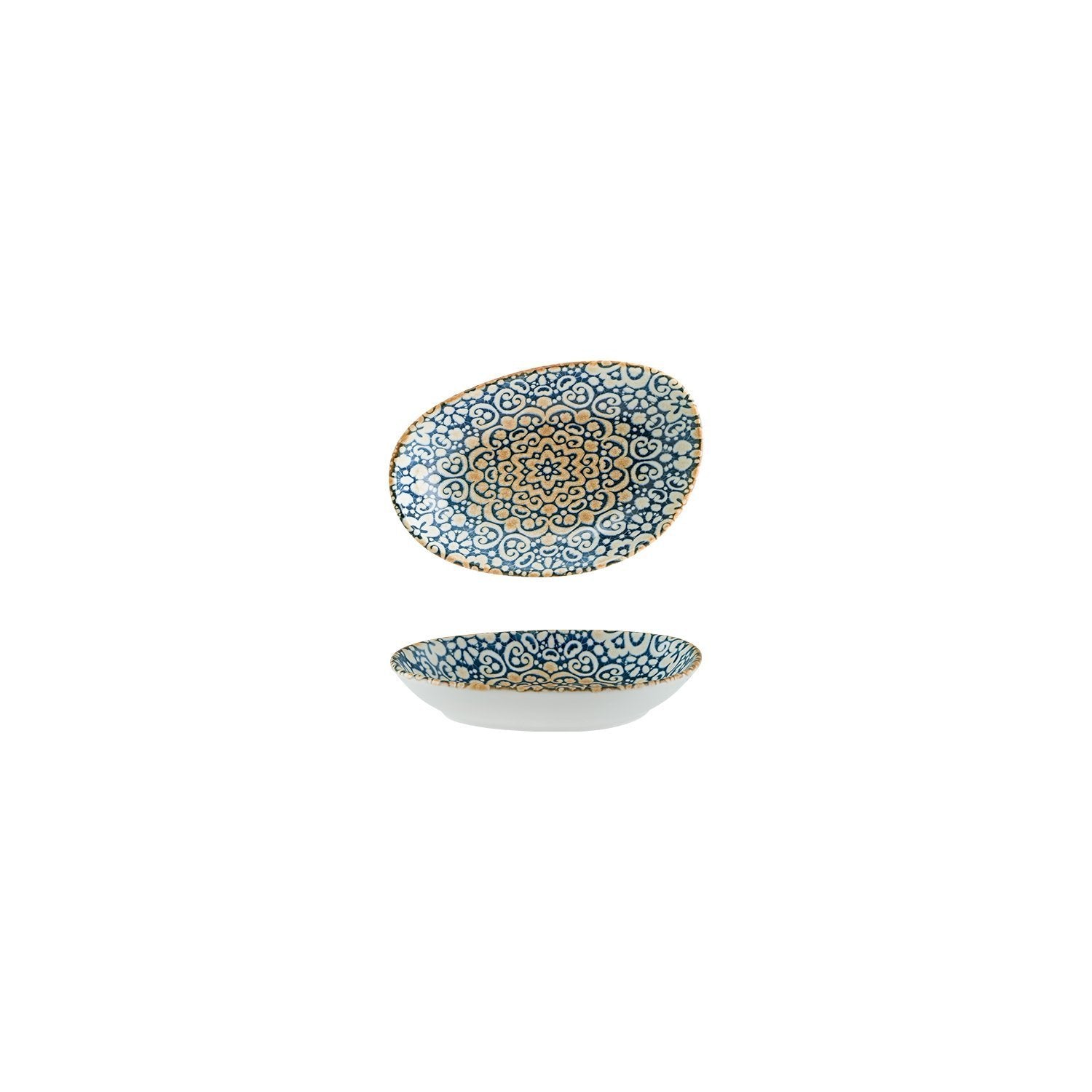 Alhambra 6" x 4" x h:1" Organic Decorated Vitrified Platter