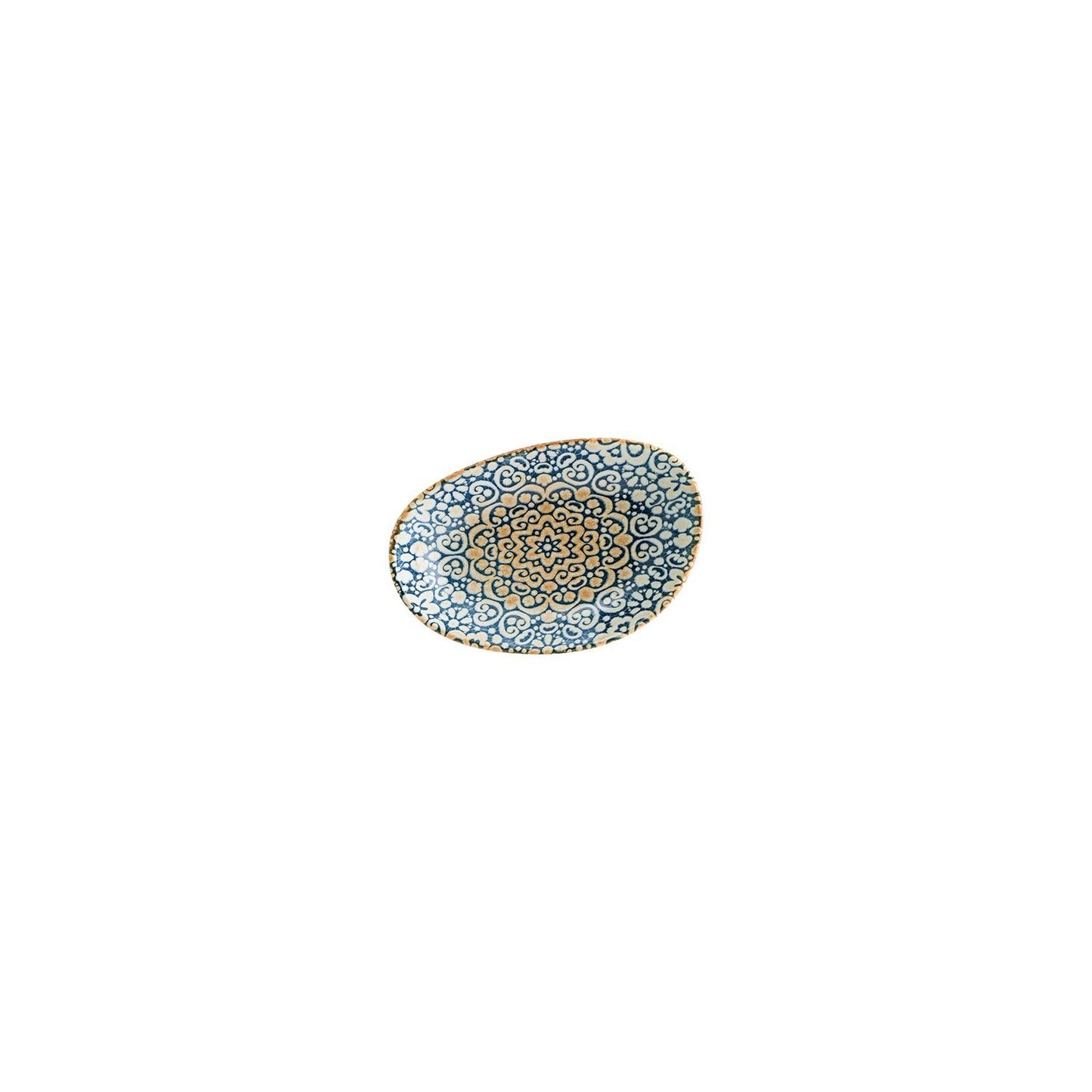 Alhambra 6" x 4" x h:1" Organic Decorated Vitrified Platter