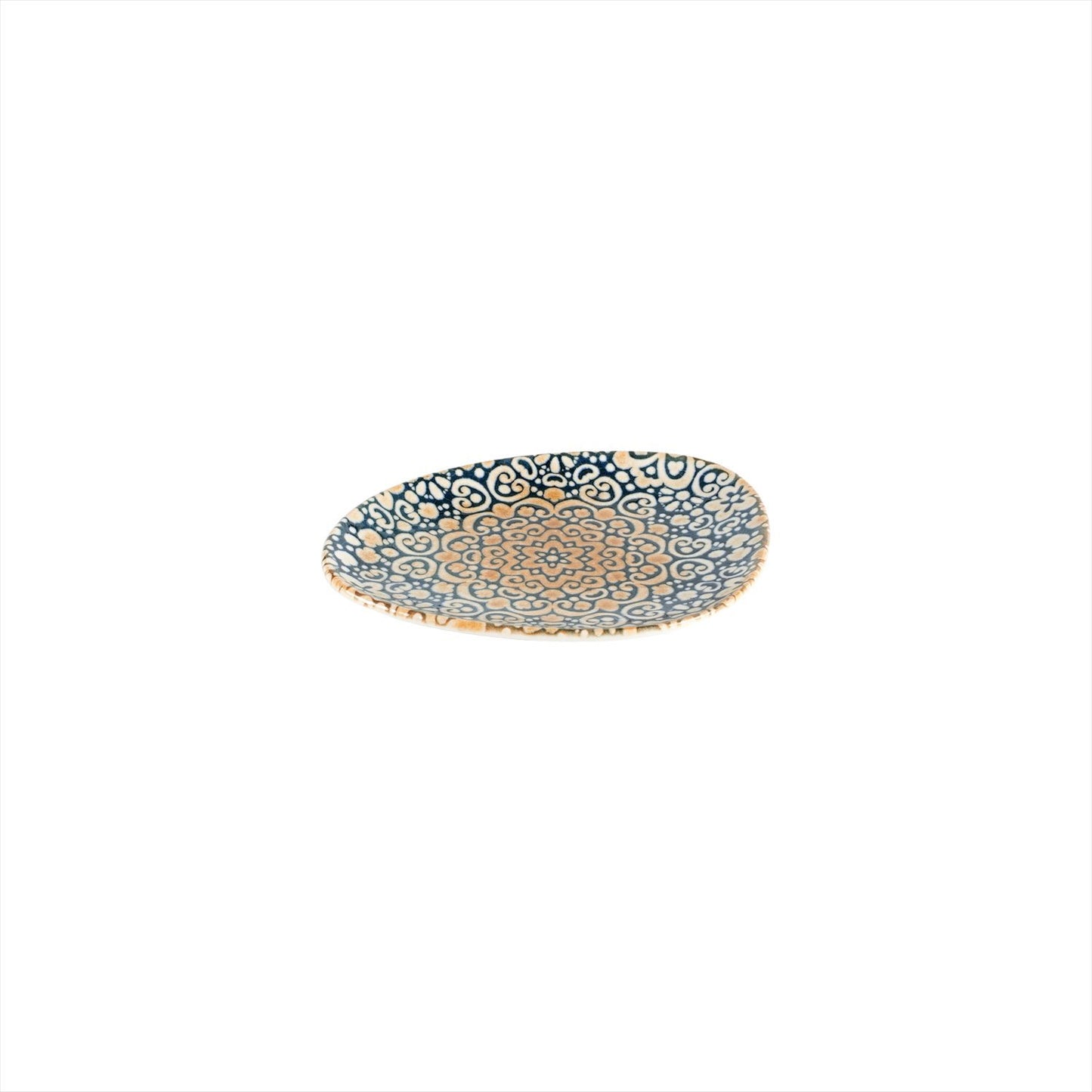 Turgla Vitrified Alhambra 7.5" x 6" Organic Decorated Vitrified Plate - Case Pack: 12