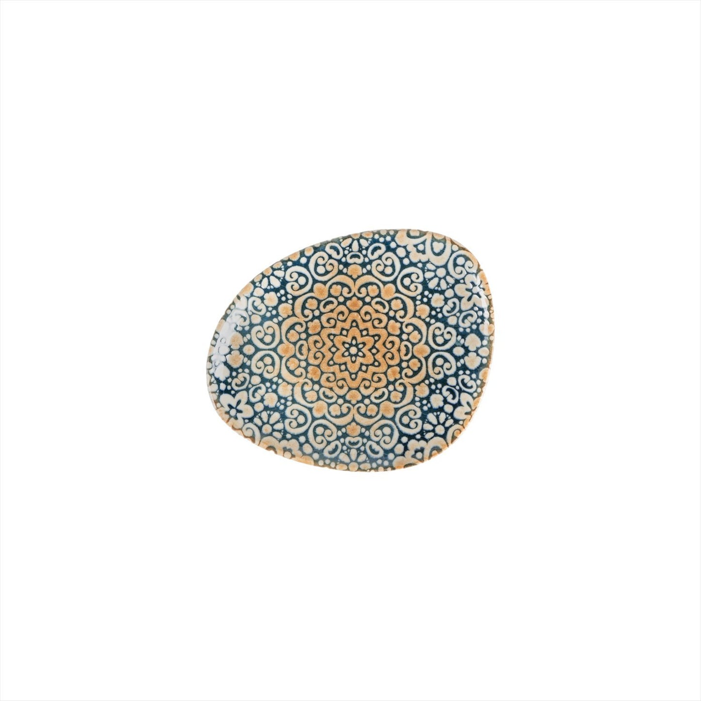 Turgla Vitrified Alhambra 7.5" x 6" Organic Decorated Vitrified Plate - Case Pack: 12