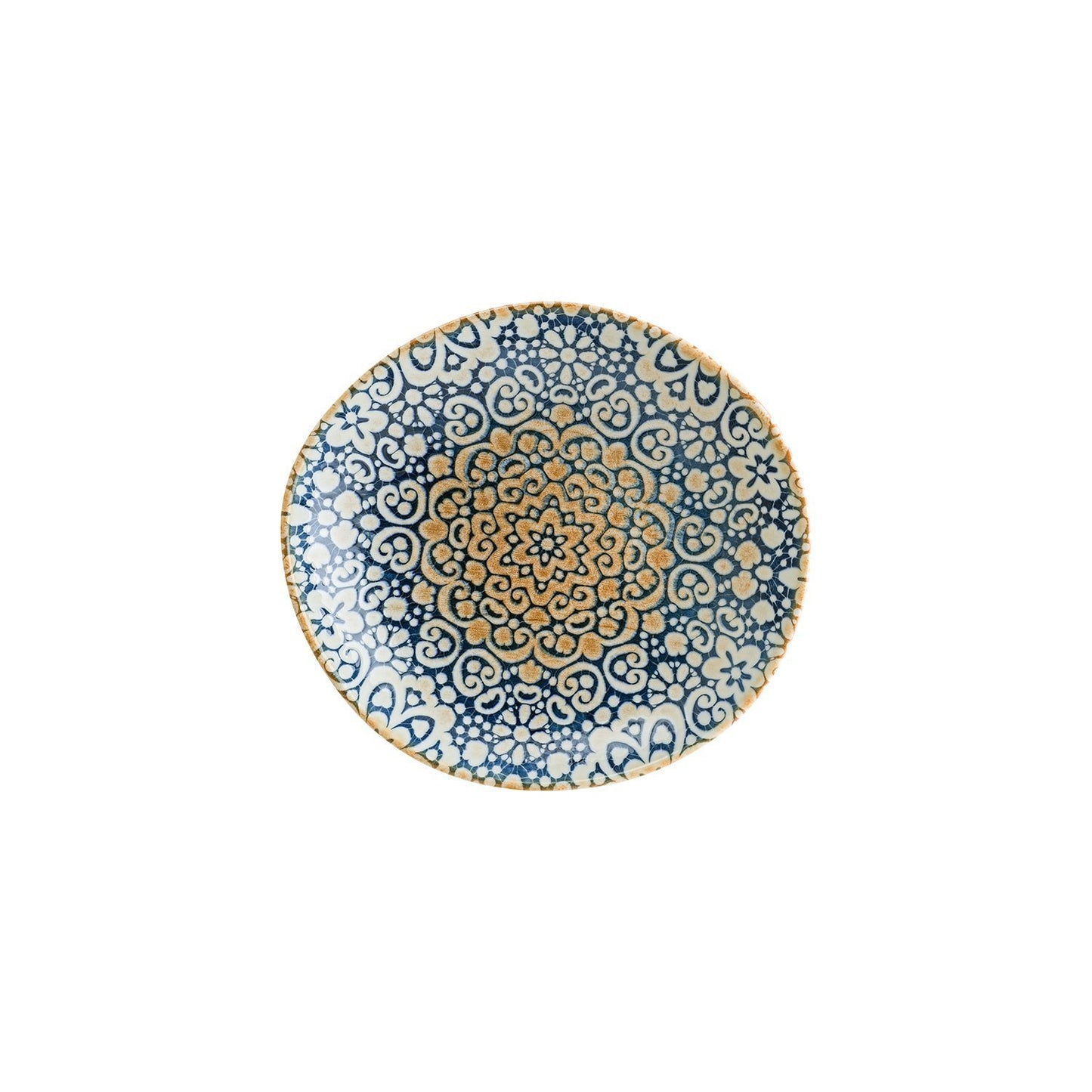 Turgla Vitrified Alhambra 10.25" x 9.5" x h:2.5" 36 oz. Organic Decorated Vitrified Bowl - Case Pack: 6