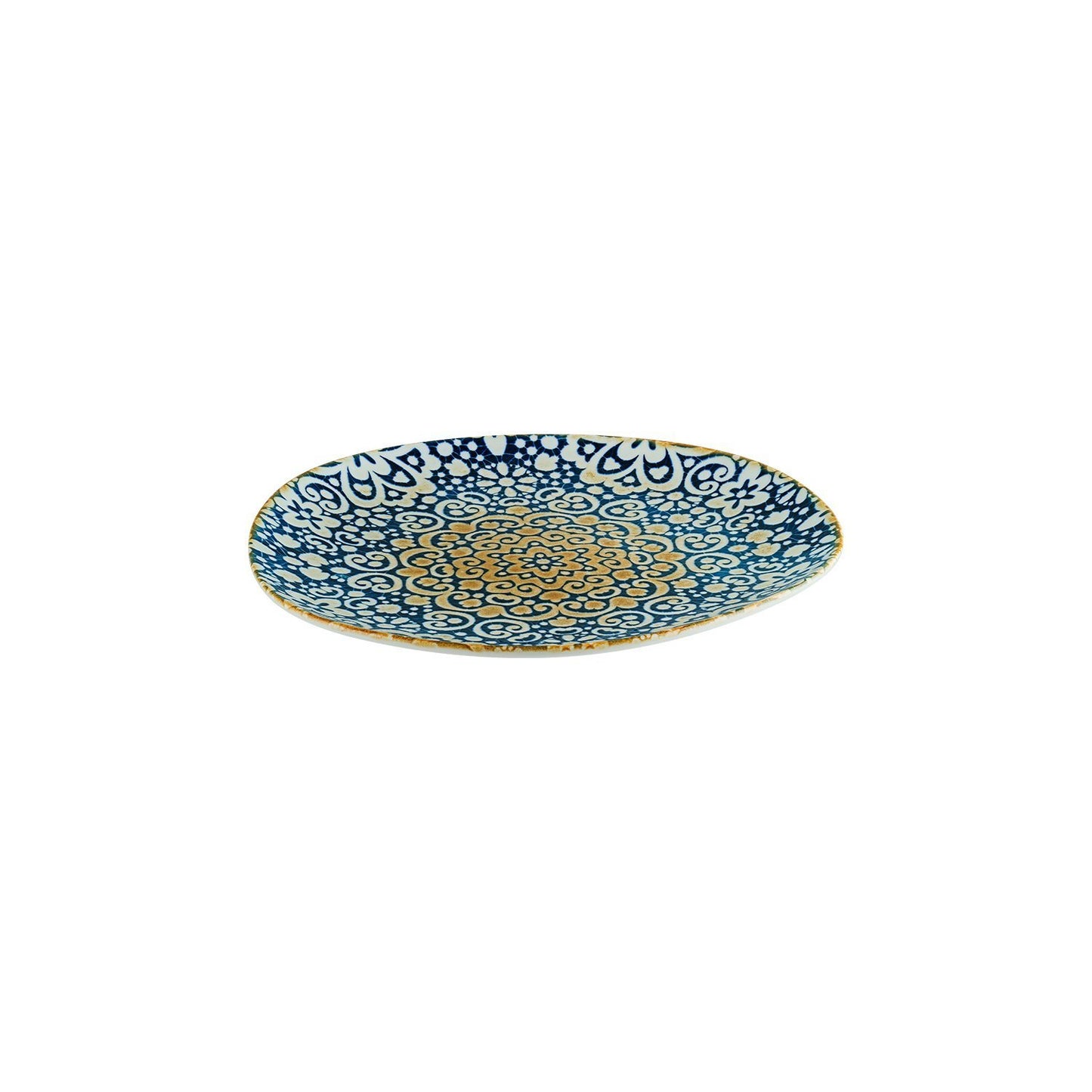 Turgla Vitrified Alhambra 11.5" x 10.5" Organic Decorated Vitrified Plate - Case Pack: 6
