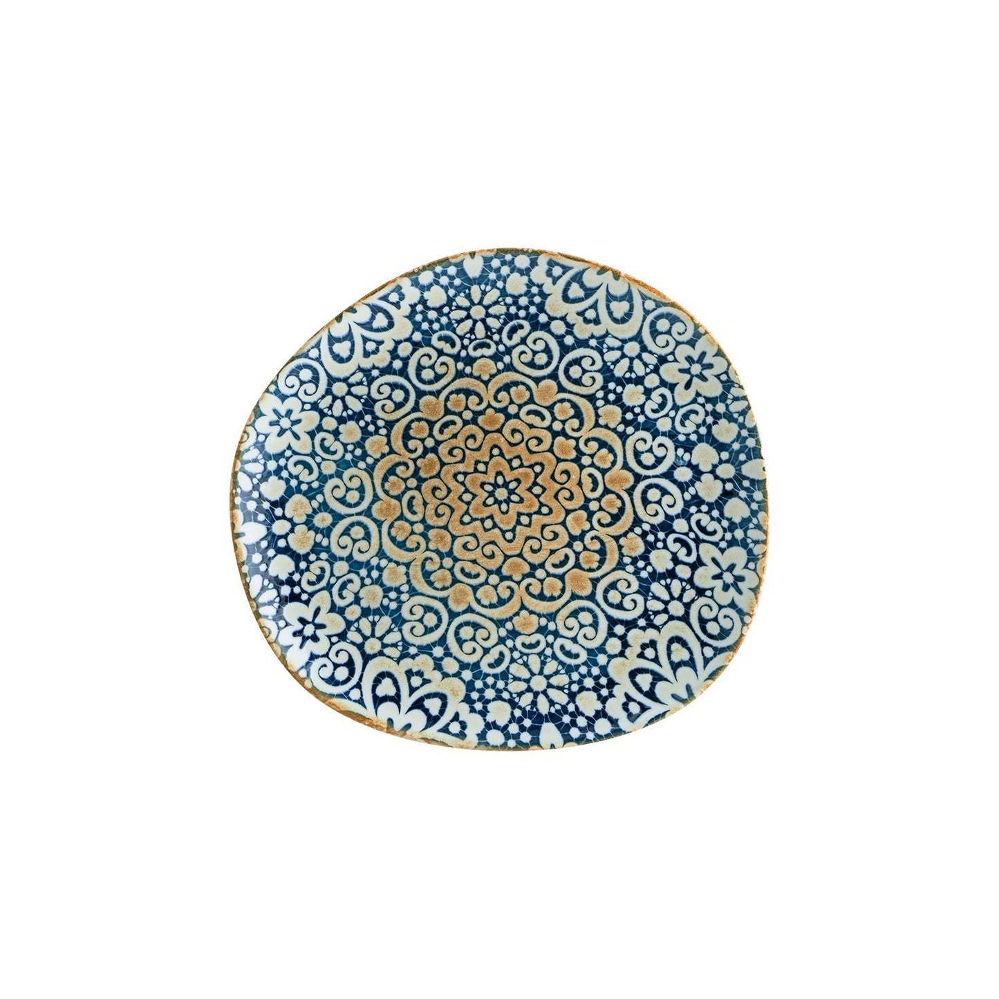 Turgla Vitrified Alhambra 11.5" x 10.5" Organic Decorated Vitrified Plate - Case Pack: 6