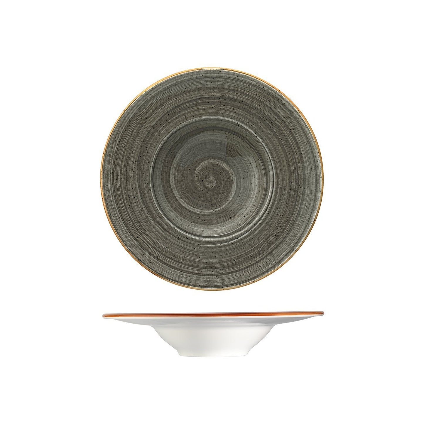 Space dia.11" h:2.5" 14 oz. Round Gray Vitrified Bowl