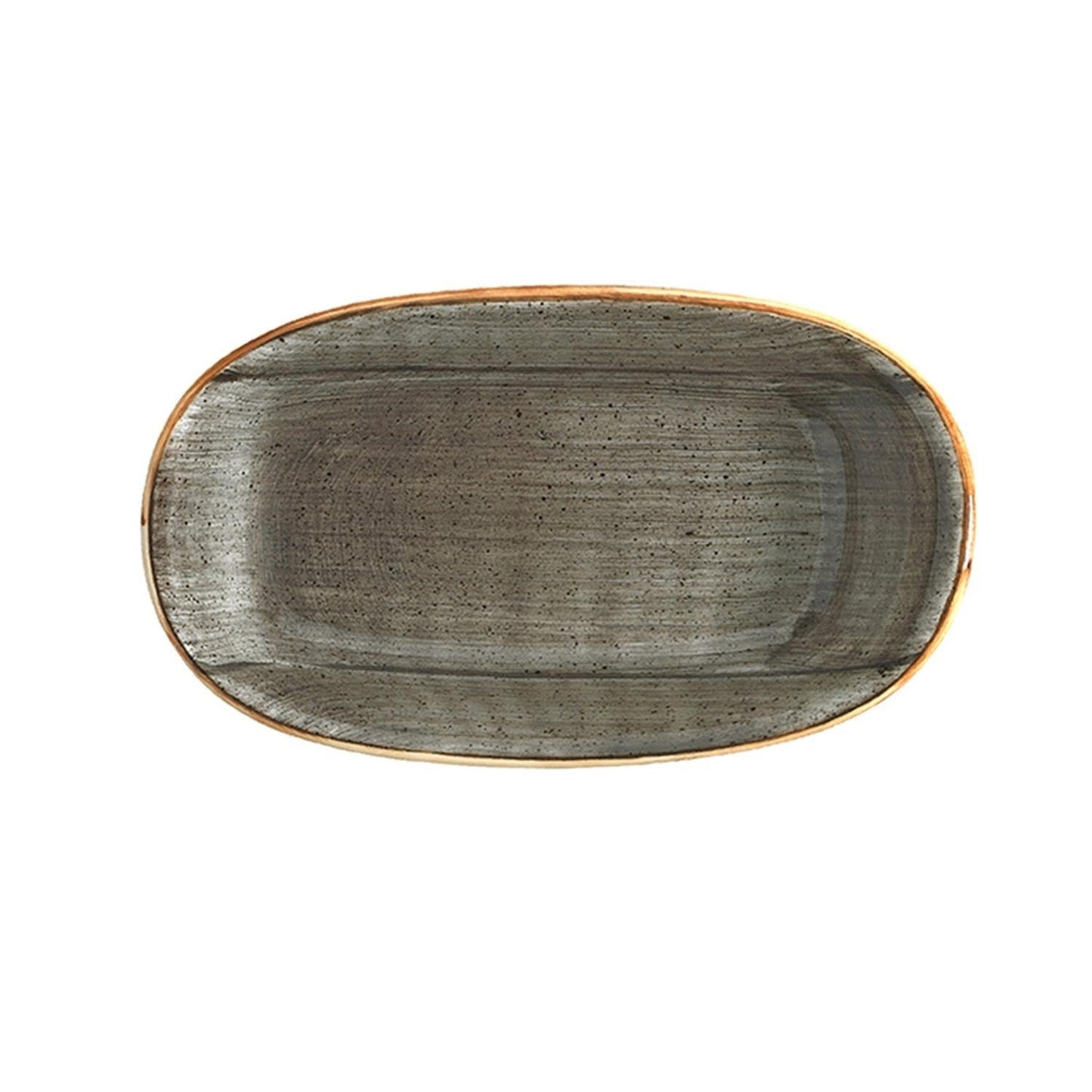 Space 6" x 3.5" x h:0.75" Oval Gray Vitrified Platter