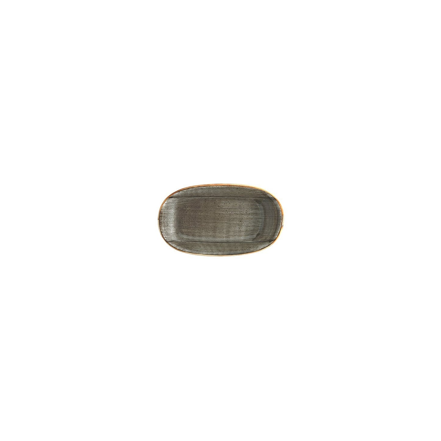 Space 6" x 3.5" x h:0.75" Oval Gray Vitrified Platter
