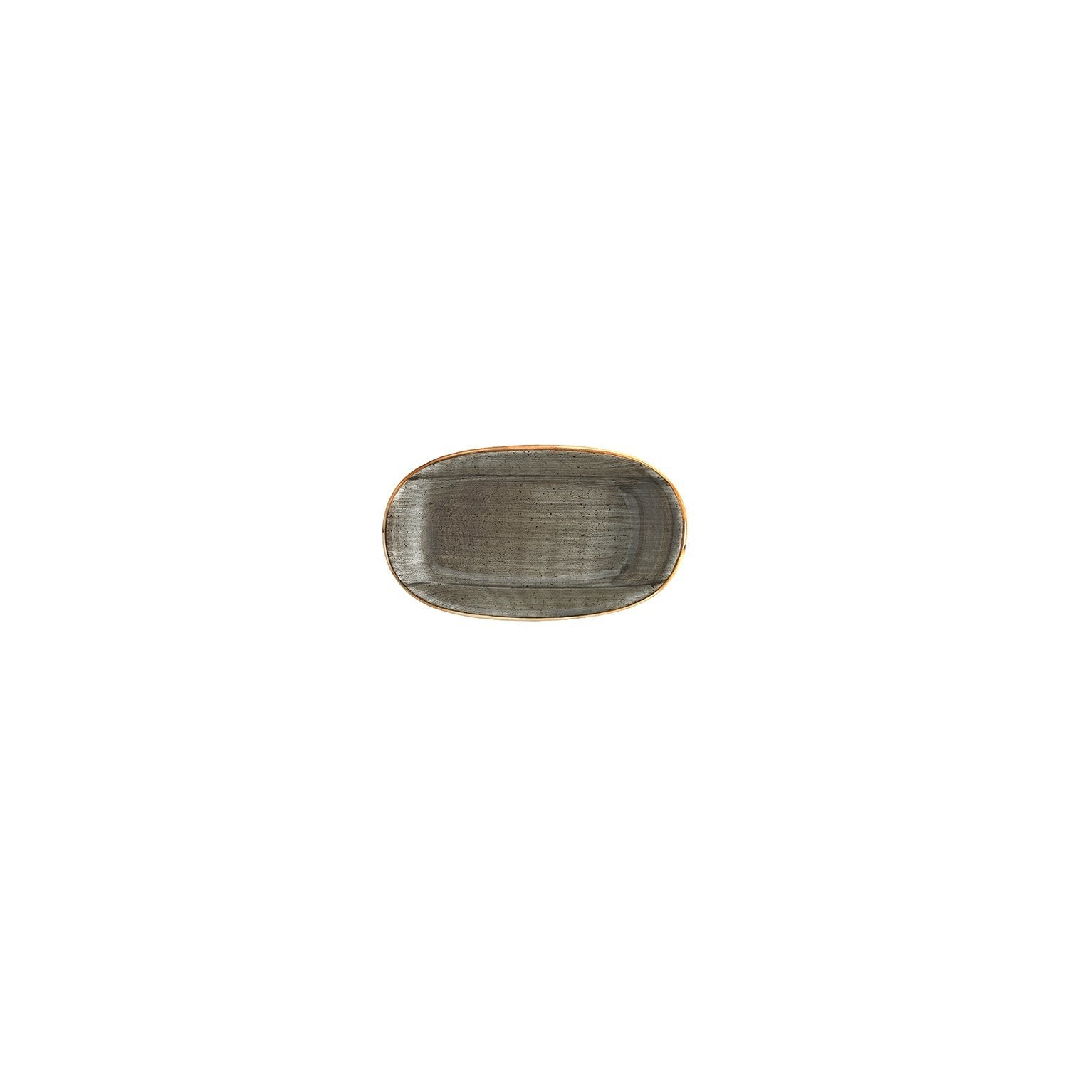 Space 6" x 3.5" x h:0.75" Oval Gray Vitrified Platter