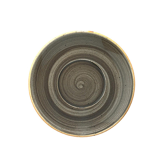 Space dia.6.75" Round Gray Vitrified Saucer