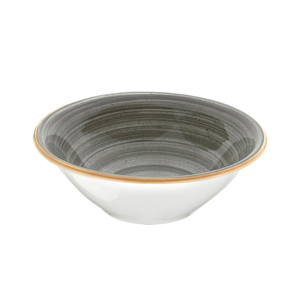 Porcelain Space dia.7" h:2.5" 23 oz. Round Grey Porcelain Bowl - Case Pack: 12