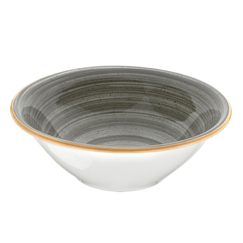 Porcelain Space dia.8" h:2.5" 30 oz. Round Grey Porcelain Bowl - Case Pack: 6