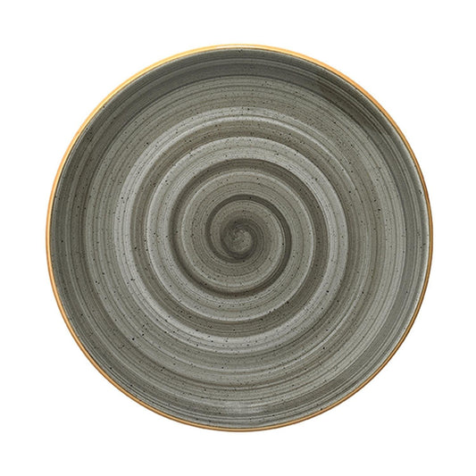 Space dia.8.25" Round Gray Vitrified Plate