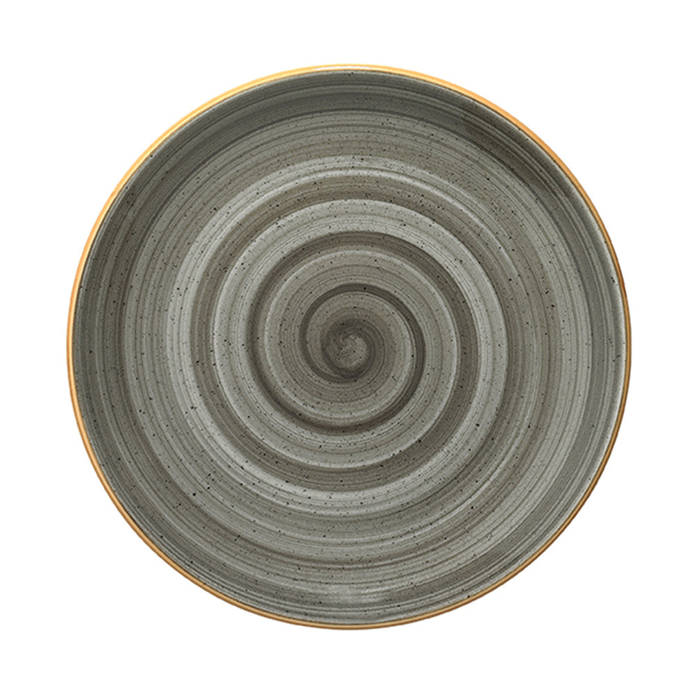 Porcelain Space dia.8.25" Round Grey Porcelain Plate - Case Pack: 12