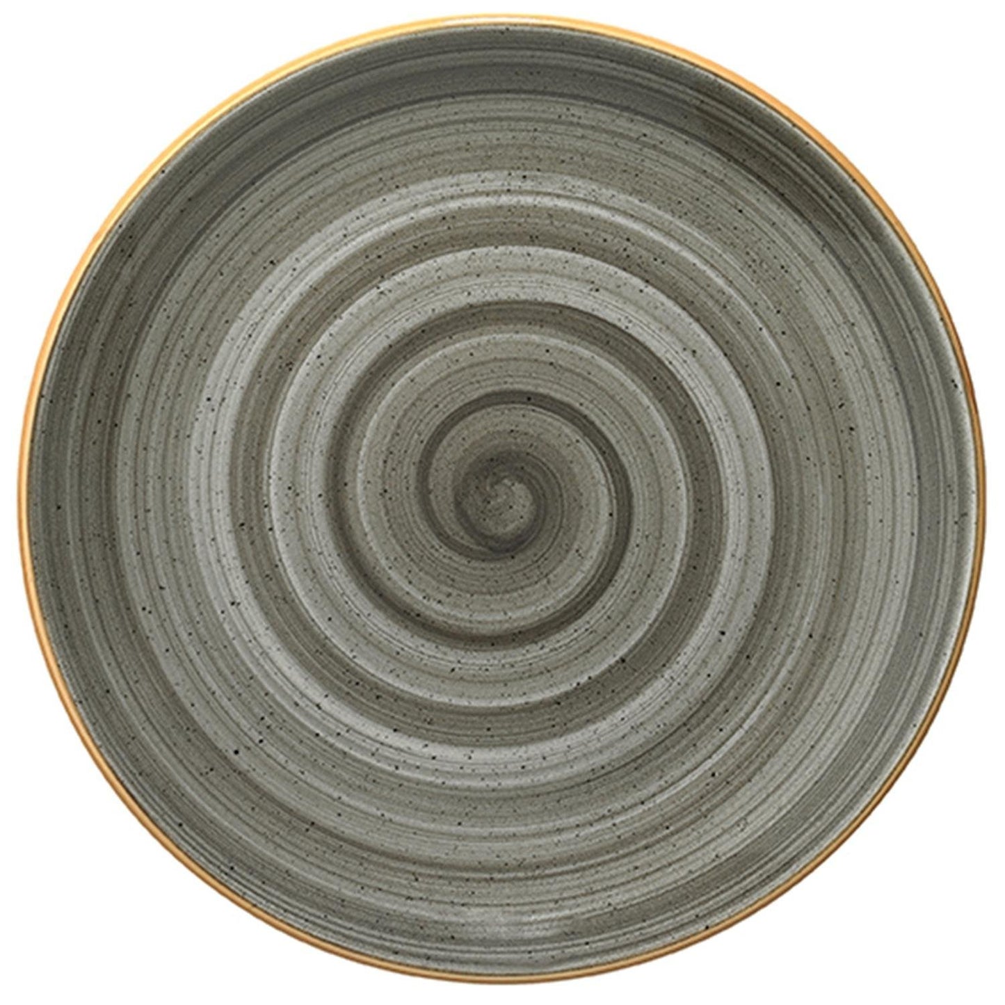 Turgla Vitrified Space dia.12" Round Gray Vitrified Plate - Case Pack: 6