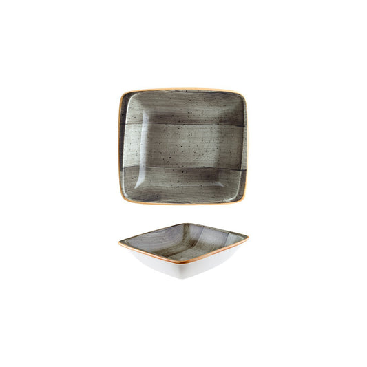 Space 7.5" x 6.5" x h:2" 20 oz. Square Gray Vitrified Bowl