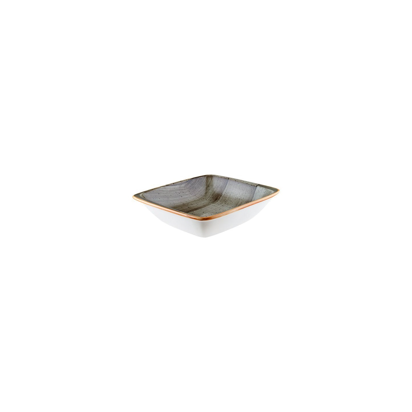 Porcelain Space 7.5" x 6.5" x h:2" 20 oz. Square Grey Porcelain Bowl - Case Pack: 12