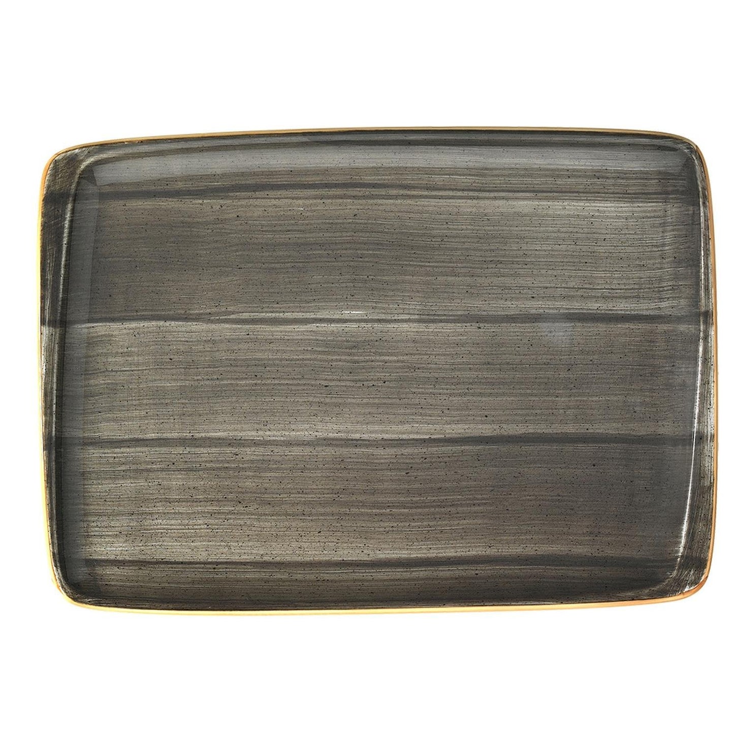 Turgla Vitrified Space 9" x 6" Rectangular Gray Vitrified Plate - Case Pack: 12