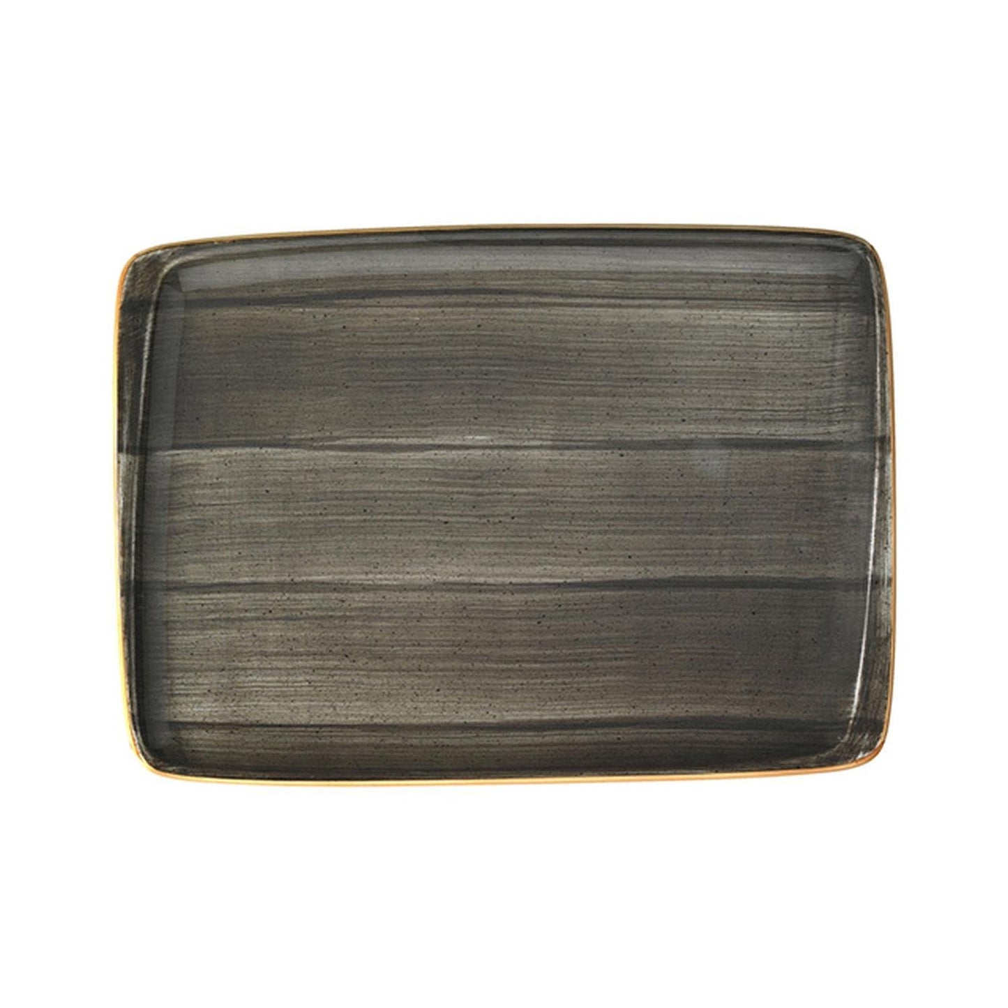Turgla Vitrified Space 14.25" x 10.25" x h:0.75" Rectangular Gray Vitrified Platter - Case Pack: 6