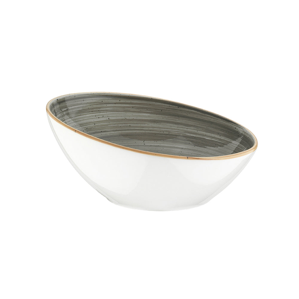 Porcelain Space dia.6.5" h:3" 12 oz. Round Grey Porcelain Bowl - Case Pack: 12