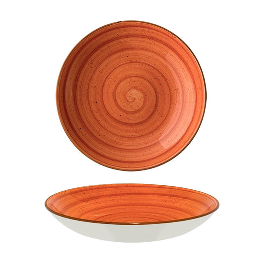 Turgla Vitrified Terracota dia.10" h:2" 44 oz. Round Terracotta Vitrified Bowl - Case Pack: 6