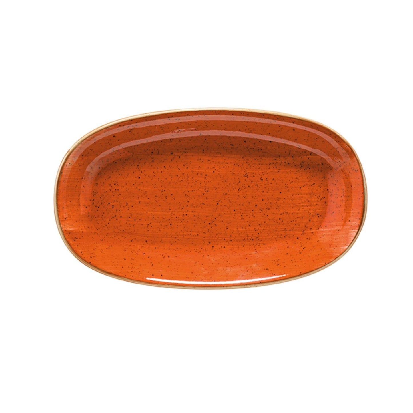 Turgla Vitrified Terracota 6" x 3.5" x h:0.75" Oval Terracotta Vitrified Platter - Case Pack: 12