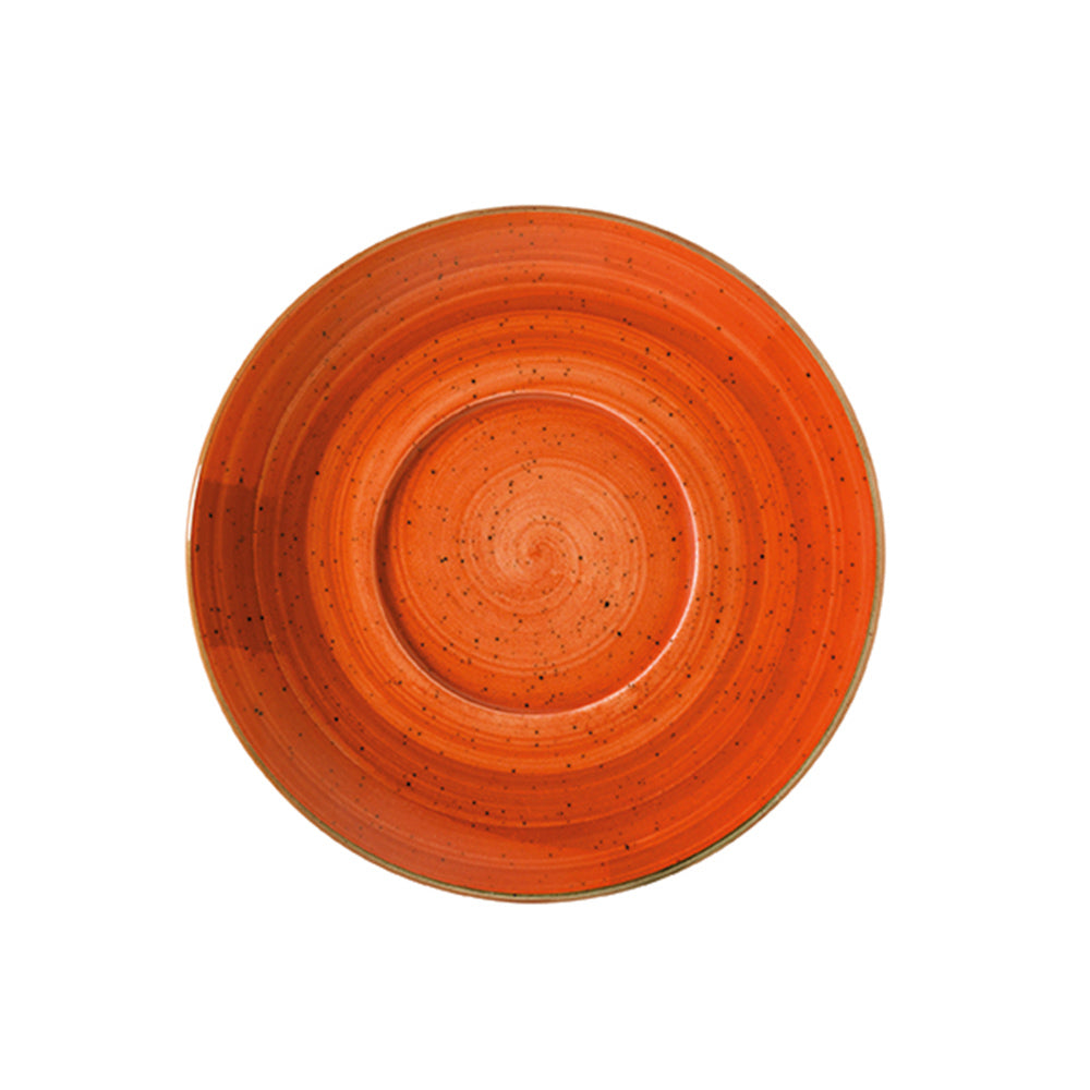 Porcelain Terracota dia.6.75" Round Terracotta Porcelain Saucer - Case Pack: 12