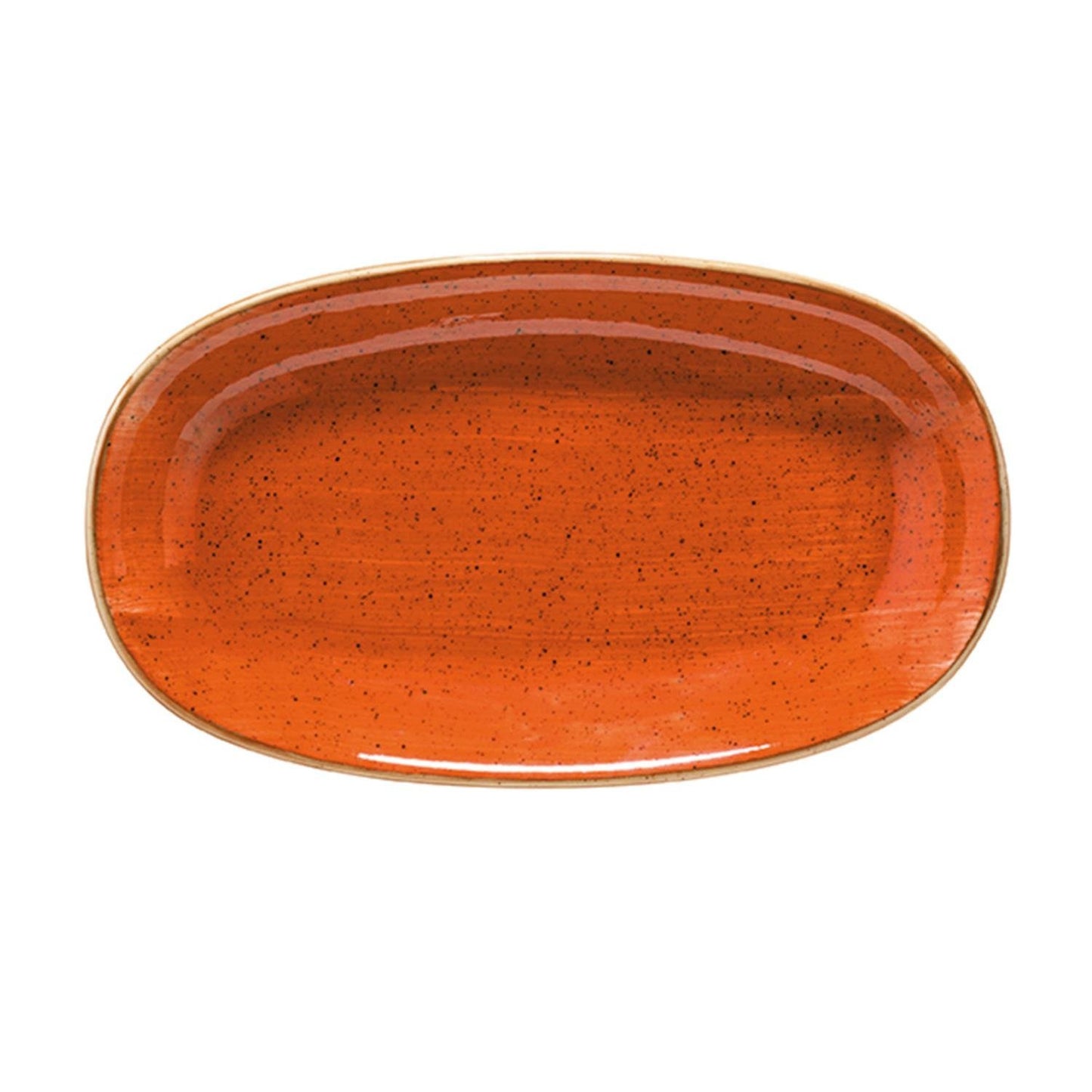 Turgla Vitrified Terracota 7.5" x 4.25" x h:1" Oval Terracotta Vitrified Platter - Case Pack: 12