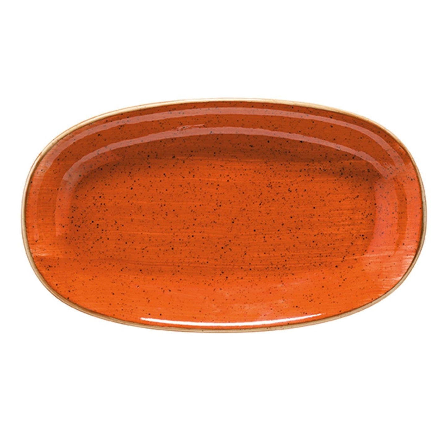 Turgla Vitrified Terracota 9.5" x 5.5" x h:1.25" Oval Terracotta Vitrified Platter - Case Pack: 12