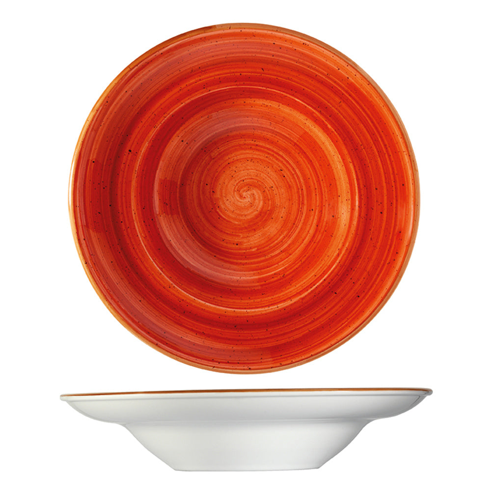 Porcelain Terracota dia.10.75" h:2.25" 16 oz. Round Terracotta Porcelain Bowl - Case Pack: 6