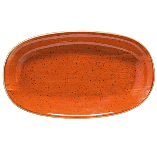 Terracota 13" x 7.5" x h:1.5" Oval Terracotta Vitrified Platter