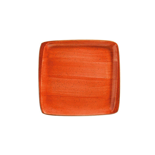 Turgla Vitrified Terracota 6.25" x 5.75" Square Terracotta Vitrified Plate - Case Pack: 12