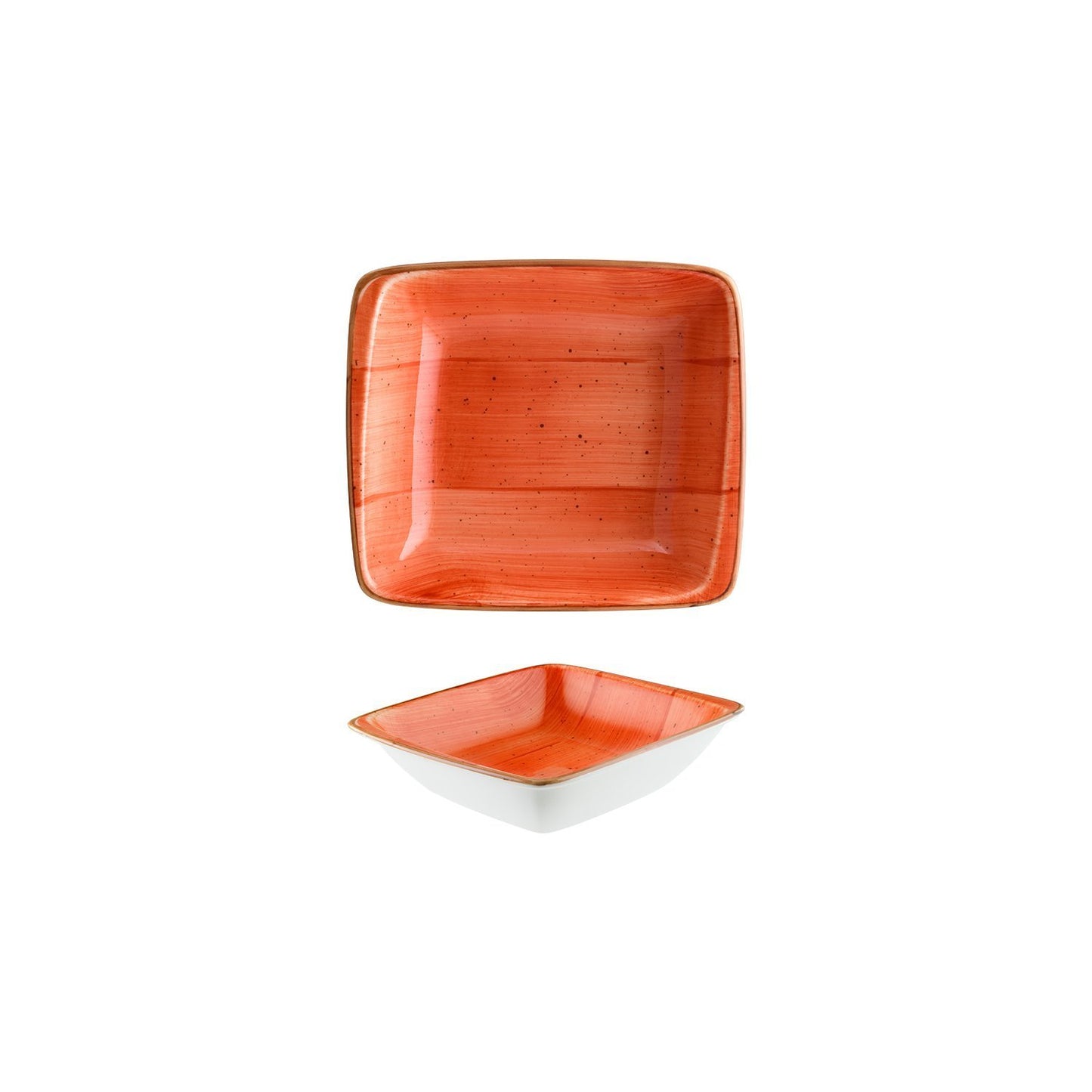 Turgla Vitrified Terracota 7.5" x 6.5" x h:2" 20 oz. Square Terracotta Vitrified Bowl - Case Pack: 12