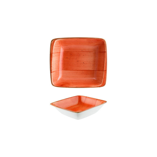 Turgla Vitrified Terracota 7.5" x 6.5" x h:2" 20 oz. Square Terracotta Vitrified Bowl - Case Pack: 12