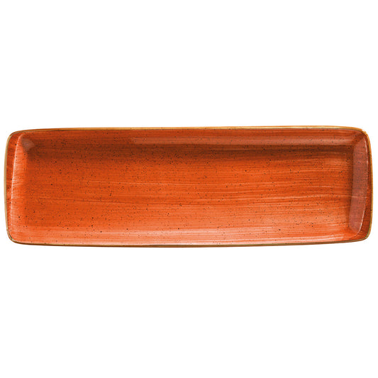 Porcelain Terracota 19" x 6.25" x h:1" Rectangular Terracotta Porcelain Platter - Case Pack: 6