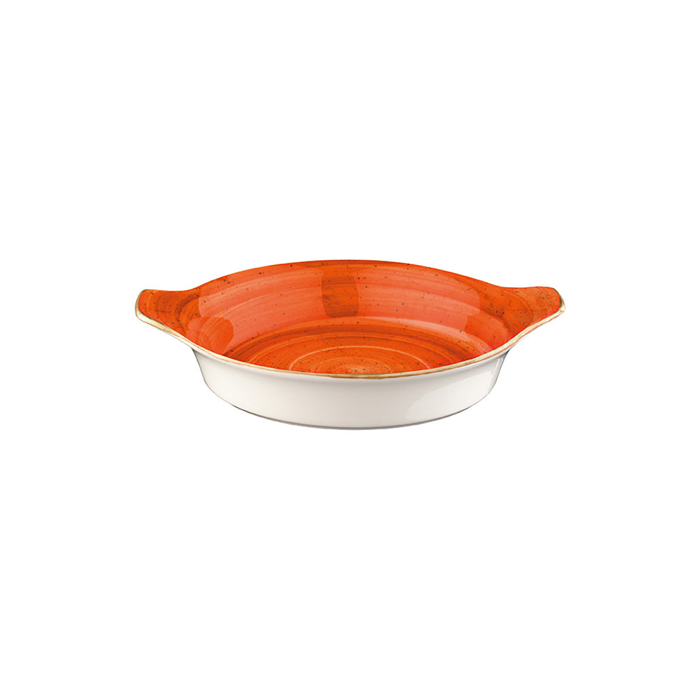 Porcelain Terracota dia.7.5" h:1.5" Round Terracotta Porcelain Oven Dish - Case Pack: 12