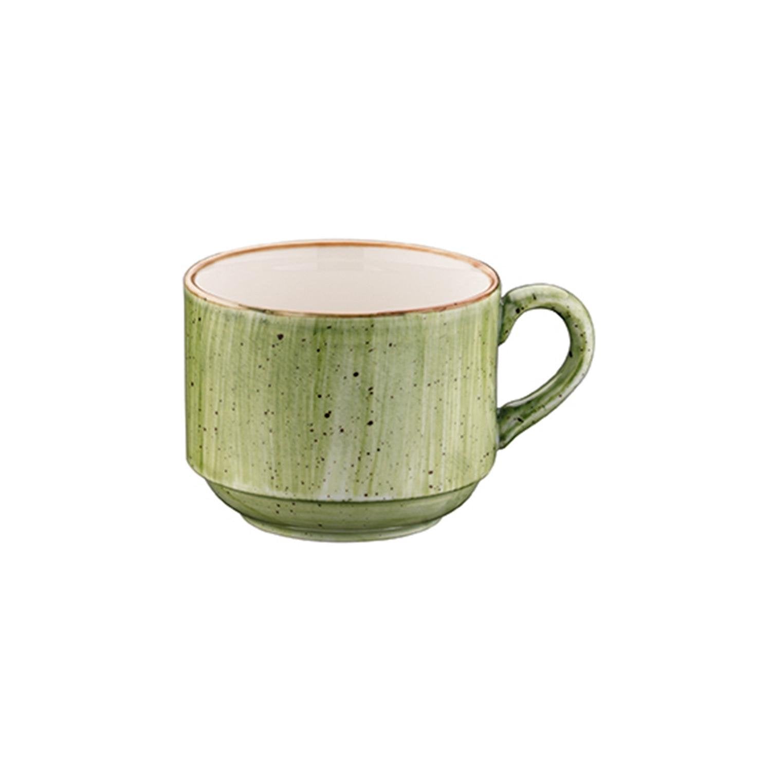 Therapy dia.3.25" h:2.5" 7 oz. Round Green Vitrified Cup